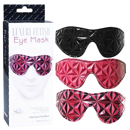 APHRODISIA LUXURY FETISH EYE MASK - VENDA PARA OLHOS EM COURO ECOLÓGICO E VINIL - COR PRETA