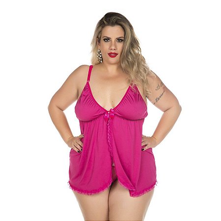 CAMISOLA DANTELE ABERTA PLUS - COR ROSA