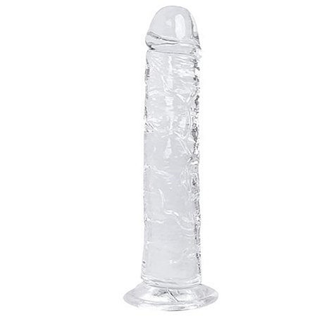 Pênis realístico de silicone transparente com ventosa - 16 x 3cm