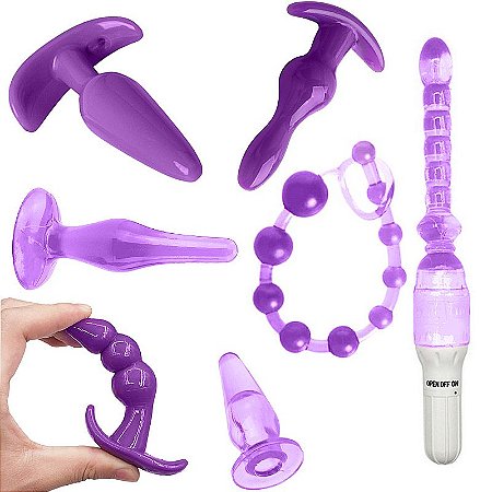 Kit com 1 Plug Jelly e 5 Plug Anal / 1 Dedeira