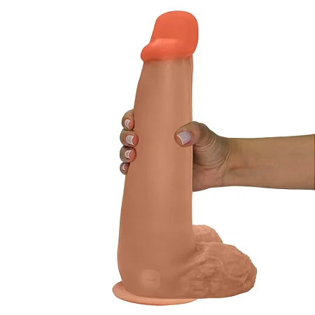 Realistic big dildo Longo - Pinto de borracha realístico flexível com ventosa - 28 x 8,3cm - cor bege