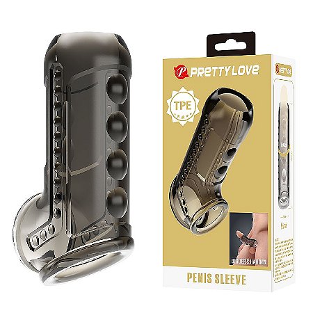 Pretty Love Penis Sleeve -  capa peniana vazada com anel para escroto