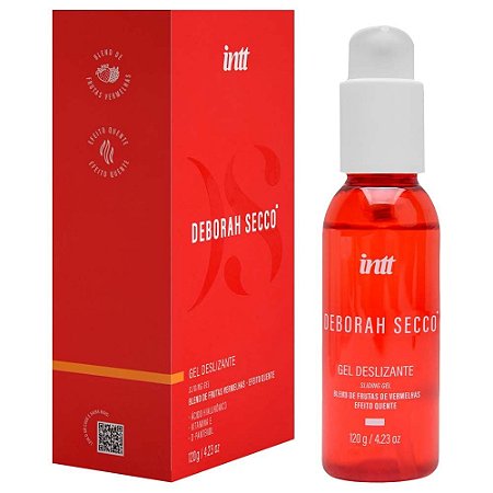 Intt Deborah Secco - Gel Lubrificante Íntimo à Base D'água Com Efeito Quente e Sabor de Frutas Vermelhas DS - 120gr