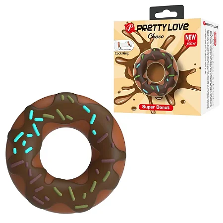 Pretty Love Donuts - anel peniano formato de donuts - 2.0 cm - cor marrom