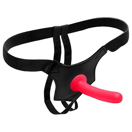 Strap on - cinta com dildo ponto G -16X4 - cor rosa