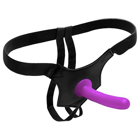 Strap on - cinta com dildo ponto G -16X4 - cor lilás