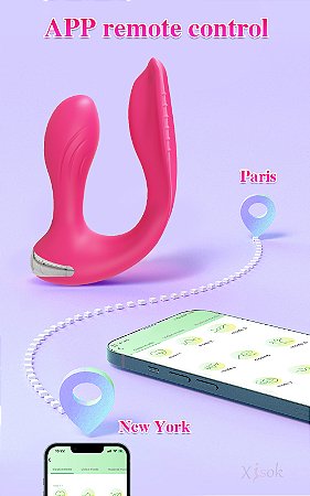 Double Pleasure - vibrador recarregável dupla penetração controlado por aplicativo