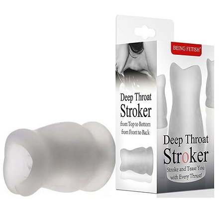 DEEP THROAT STROKER - masturbador transparente vazado simulador de sexo oral - 13x3,5cm