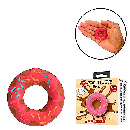 Pretty Love Donuts - anel peniano formato de donuts - 2.0 cm - cor rosa