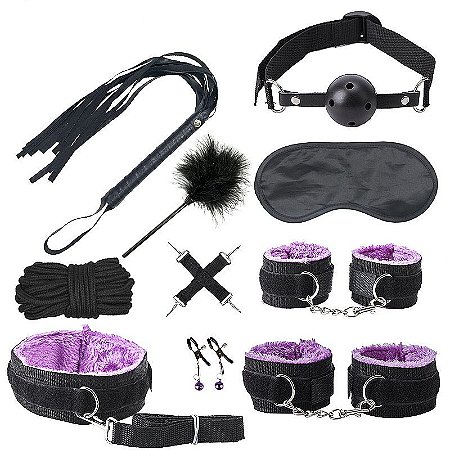 Kit Sado Bondage 8 itens - cor black wolf roxo