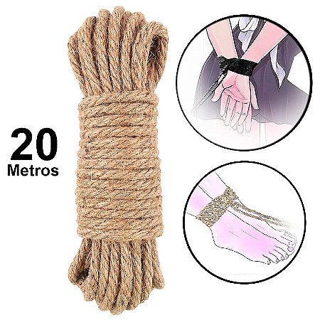 Corda shibari para bondage sado de fibra Natural - 20 Metros