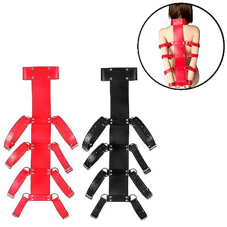 restritor de movimento algema com coleira - cor vermelha