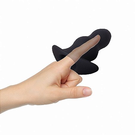 Tunnel Butt Plug Small Size - Plug anal silicone com túnel na cor preta - tamanho pequeno - 7.3 X 3.5 cm