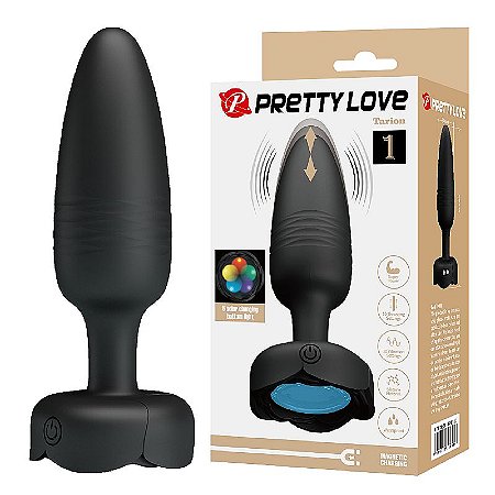 Pretty Love Tarion - plug anal com vai e vem recarregável com luz led - 12,5x3,4cm