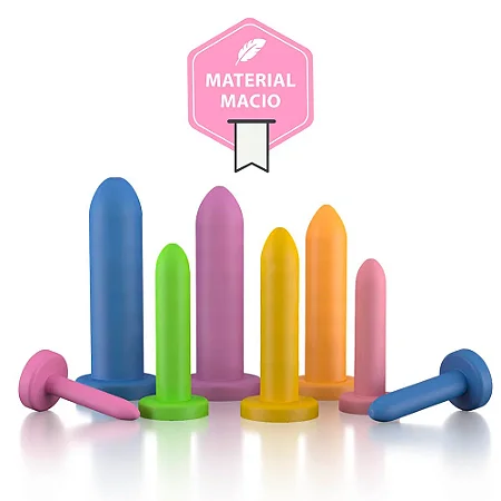 Kit de dilatadores vaginal graduados liso para tratamento de vaginismo - 8 unidades