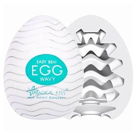 EGG MAGICAL KISS - MASTURBADOR MASCULINO EM FORMA DE OVO - MODELO WAVY