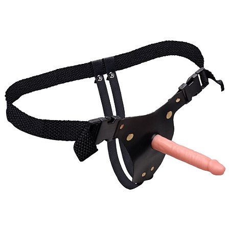 Strapon Cintaralho - Cinta peniana tamanho iniciante - 13 X 2,3Cm - cor bege