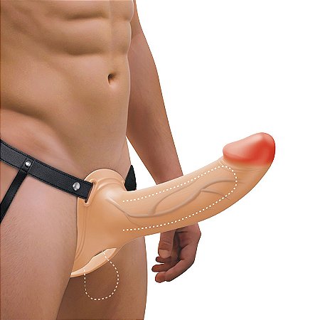 Pretty Love Landon - capa peniana com cinta - 24.9 X 4.5cm - cor bege