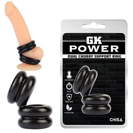 CHISA DUAL DUAL CHUBBY SUPPORT RING - Anel Peniano com alça de escroto