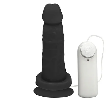 Realistic big dildo Mimo - Pinto de borracha realístico pequeno com vibrador e ventosa - 13,5x4cm - cor preta
