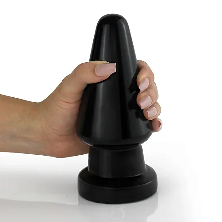 Realistic big butt plug Vulcão - Plug Anal Grande Flexível 17,5 x 7cm - cor preto
