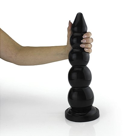Realistic big butt plug Graduadão - Plug Anal Grande Flexível 37x9,3cm - cor preto