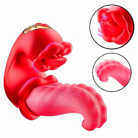 Medusa's Kiss - Boca e Língua recarregável estimuladora dupla