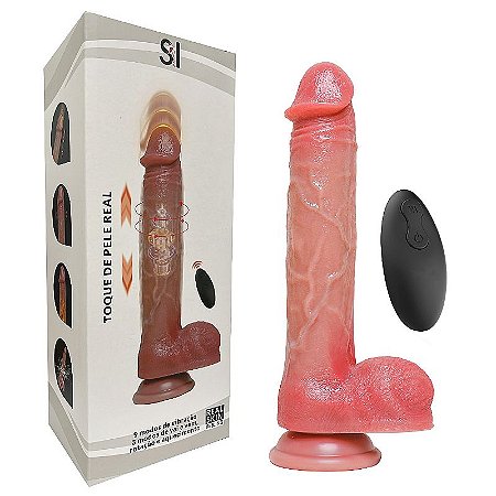 DIEGO THRUSTING DILDO - PÊNIS REALÍSTICO EM SILICONE COM TEXTURA SUPER MACIA COM VENTOSA MOVIMENTO VAI E VEM, AQUECIMENTO E CONTROLE REMOTO SEM FIO - 28,5 x 4,8cm