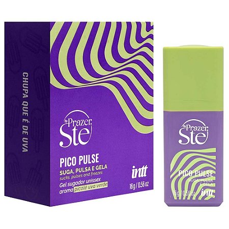 Intt Pico Pulse By Prazer Ste - Gel Sugador Multifuncional Unissex Beijável - aroma uva verde