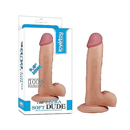 LOVETOY ULTRA SOFT DUDE 9" - PRÓTESE REALÍSTICA COM GLANDE DEFINIDA, VEIAS SUAVES, ESCROTO E VENTOSA - 23,5 X 4,5 CM