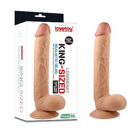 LOVETOY LEGENDARY KING SIZED - PRÓTESE REALÍSTICA COM GLANDE DEFINIDA, VEIAS, ESCROTO E VENTOSA - 29,5 X 4,6 CM