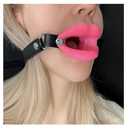 Cock Sucker Mouth Gag - Mordaça túnel para sexo oral em silicone - 4.5cm - cor rosa