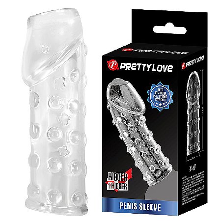 Pretty Love Penis Sleeve - Capa peniana transparente vazada em silicone