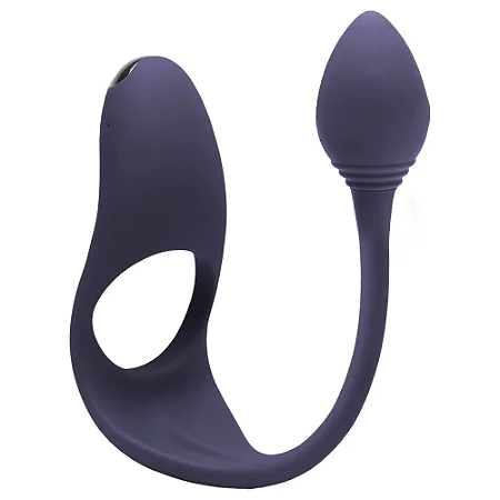 Anton - Anel peniano recarregável vibratório com estimulador de clitóris e plug anal
