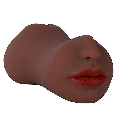 Masturbador masculino em formato de vagina e ânus com boca - cor marrom