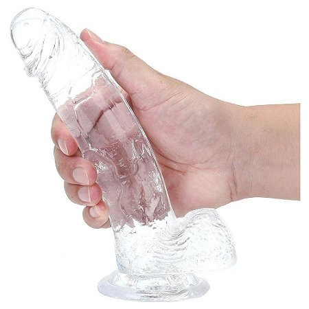 VSCN.VELTY - Pênis Realístico translúcido com ventosa - 20,0 x 4,0 cm - cor transparente