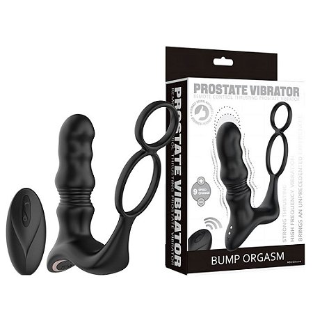 SECWELL PROSTATE MASSAGERS BUMP ORGASM Thrusting power - Anel Peniano duplo com plug anal vai e vem recarregável e controle remoto sem fio