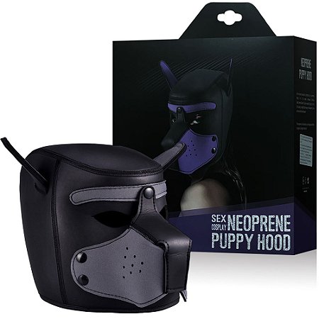 Dog Mask Puppy Cosplay - máscara cabeça de cachorro - cor detalhe cinza