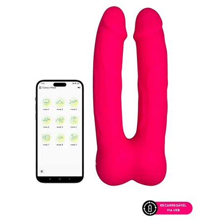 Vibrador duplo recarregável por aplicativo