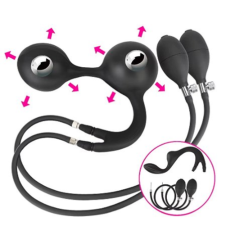 Giant Inflatable Plug Double Ball Plug - Plug anal inflável escalonado silicone