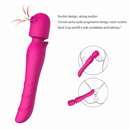Vibrador e massageador varinha mágica recarregável com sucção