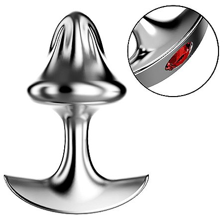 Plug anal de aço inox - 9,2 x 4,7 cm