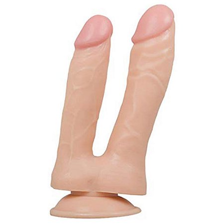 GOOD VIBE TOYS - Pênis Realístico Duplo com Ventosa, Possui Veias Saltadas e Glandes Salientes