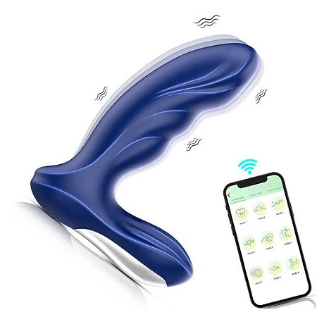 The Blue Prostate Massage - Vibrador estimulador de próstata recarregável controle por aplicativo