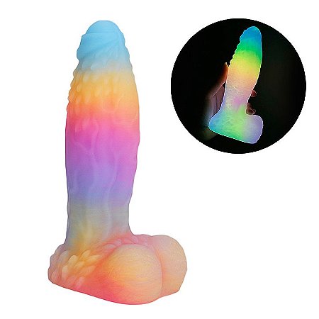 Dildo Alien - pênis colorido fosforescente - 14,8 x 4,0 cm