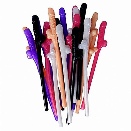 Canudos Mini Pênis 10 Unidades Colors