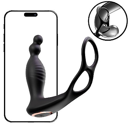 Galaku Pulseduo - Plug anal masculino massageador prostatico com aquecimento e anel duplo controle por APP