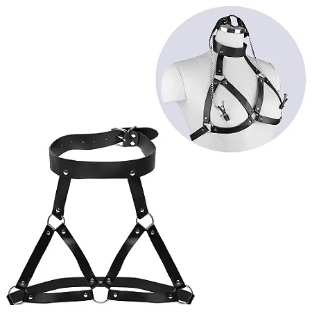 Kit bdsm fetiche - Hardness coleira mordaça prendedor mamilos