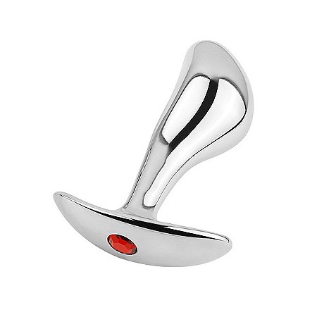 Massageador prostático plug anal masculino estimulador de próstata curvo em inox - 7.7 x 2,3cm