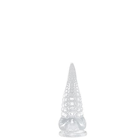 Plug anal transparente formato de tentáculo em silicone com ventosa - 10,5x2,7cm